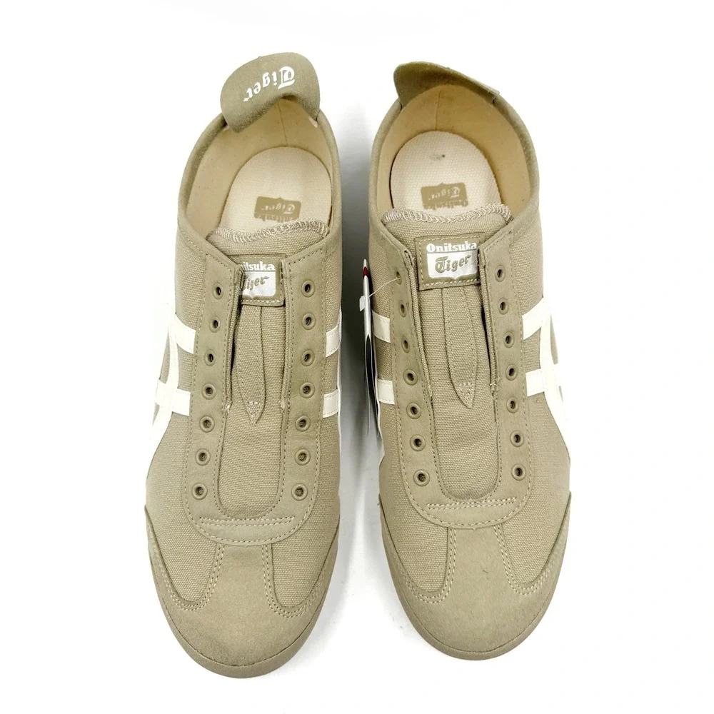 Onitsuka Tiger Mexico 66 Slip-On Sneakers Wood Crepe Cream Canvas Mens 12